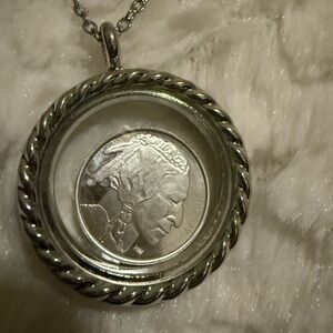 Effy Silver-tone floating Locket Pendant Necklace with 999 Fine Silver Coin